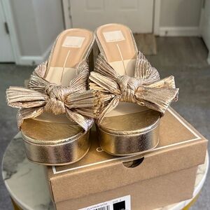 Dolce Vita Gold Platform Sandals